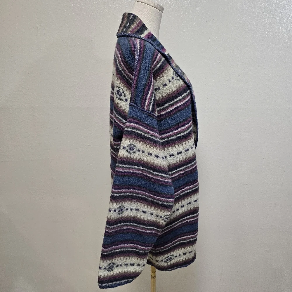 Alps Boiled Wool Blanket Cardigan Vintage Sweater Size Large